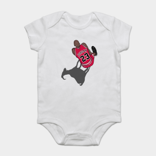 Michael Jordan Baby Bodysuit - Vintage Michael Jordan GOAT Retro by portraiteam